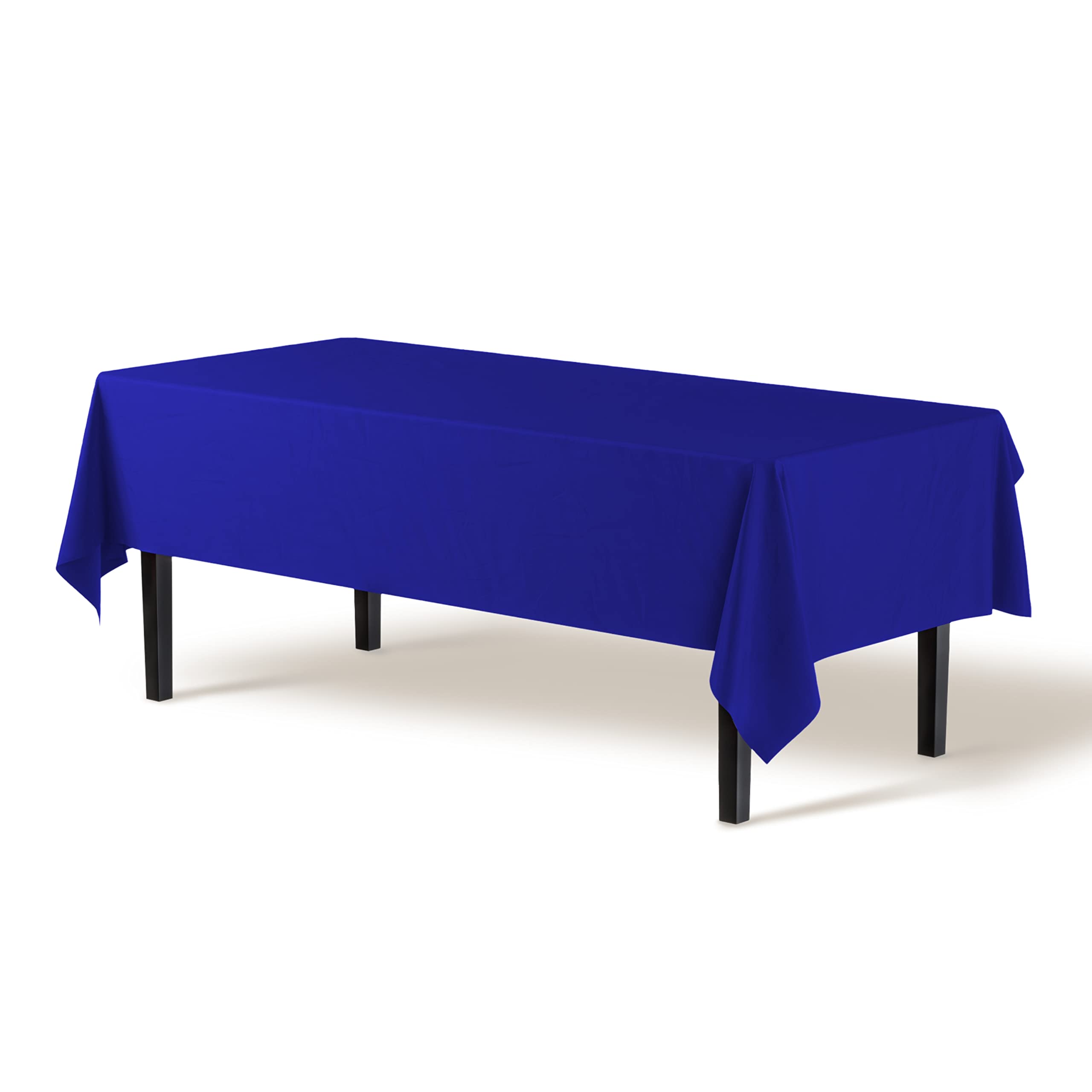 Exquisite Navy Tablecloths For Rectangle Tables In Bulk 48 Pack Navy Plastic Disposable Table Cloth 54'' Inch X 108'' Inch Navy