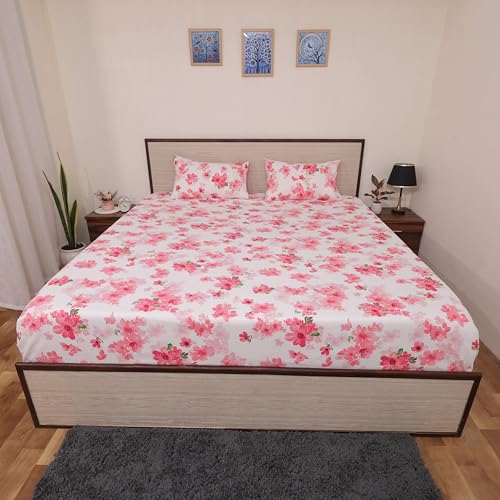 Bhoomi Impex Bed Sheets  Brushed Microfiber Bedding  Flat Bedsheets & Pillowcase  Super Soft Microfiber  Breathable Wrinkle,