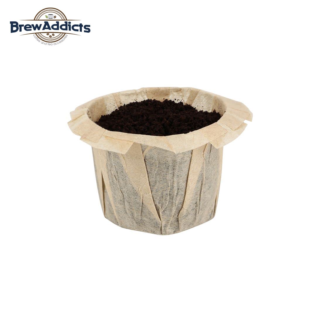 Brew Addicts Disposable Coffee Filters 300 Count  Brown  All-Natural & Unbleached Single-Use Coffee Filter for Reusable K Cups or Coffee Machines  Perfect Size & Quantity