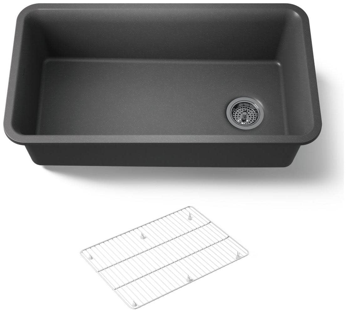KOHLER K-8206-CM7 Cairn Sink, 33 in, Matte Graphite