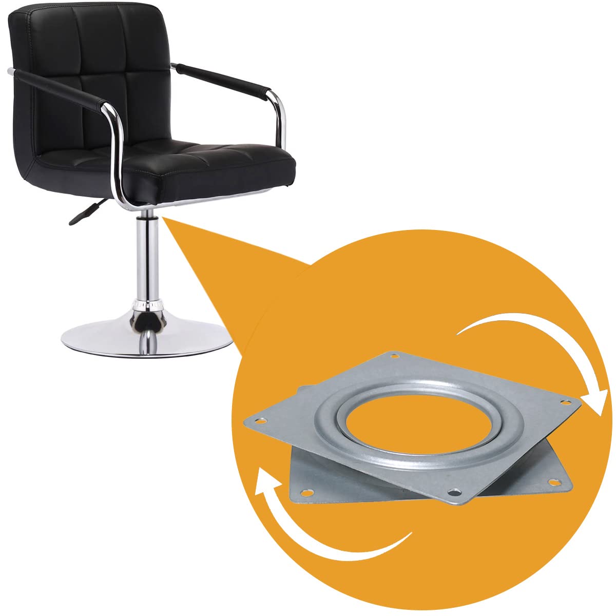 2 Pcs Of 4'' Inch Lazy Susan Turntable Bearings Hardware Square Rotating Bearing Plate For Serving Trays, Swivel Plate, Kitchen