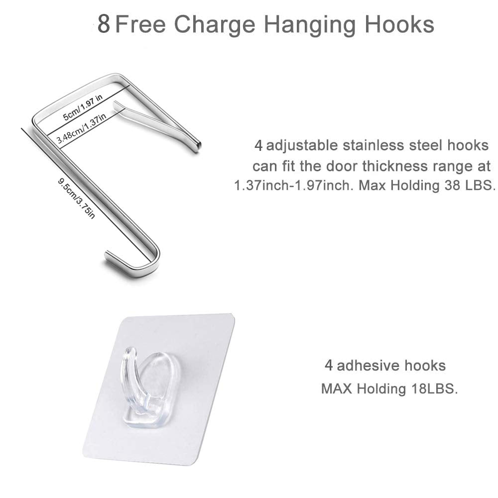 Kingsuslay Xl Large Hanging Laundry Hamper With Over Door Hooks,Over The Door Laundry Hamper With Zipper And Wide Open Top,Hangi