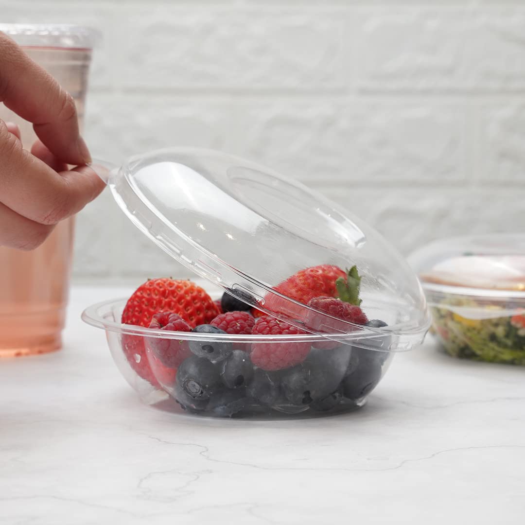 Restaurantware Lids Only: Thermo Tek Lids For 8- 12- 16-Ounce Disposable Salad Bowls 50 Round Deli Bowl Lids - Bowls Sold Separa