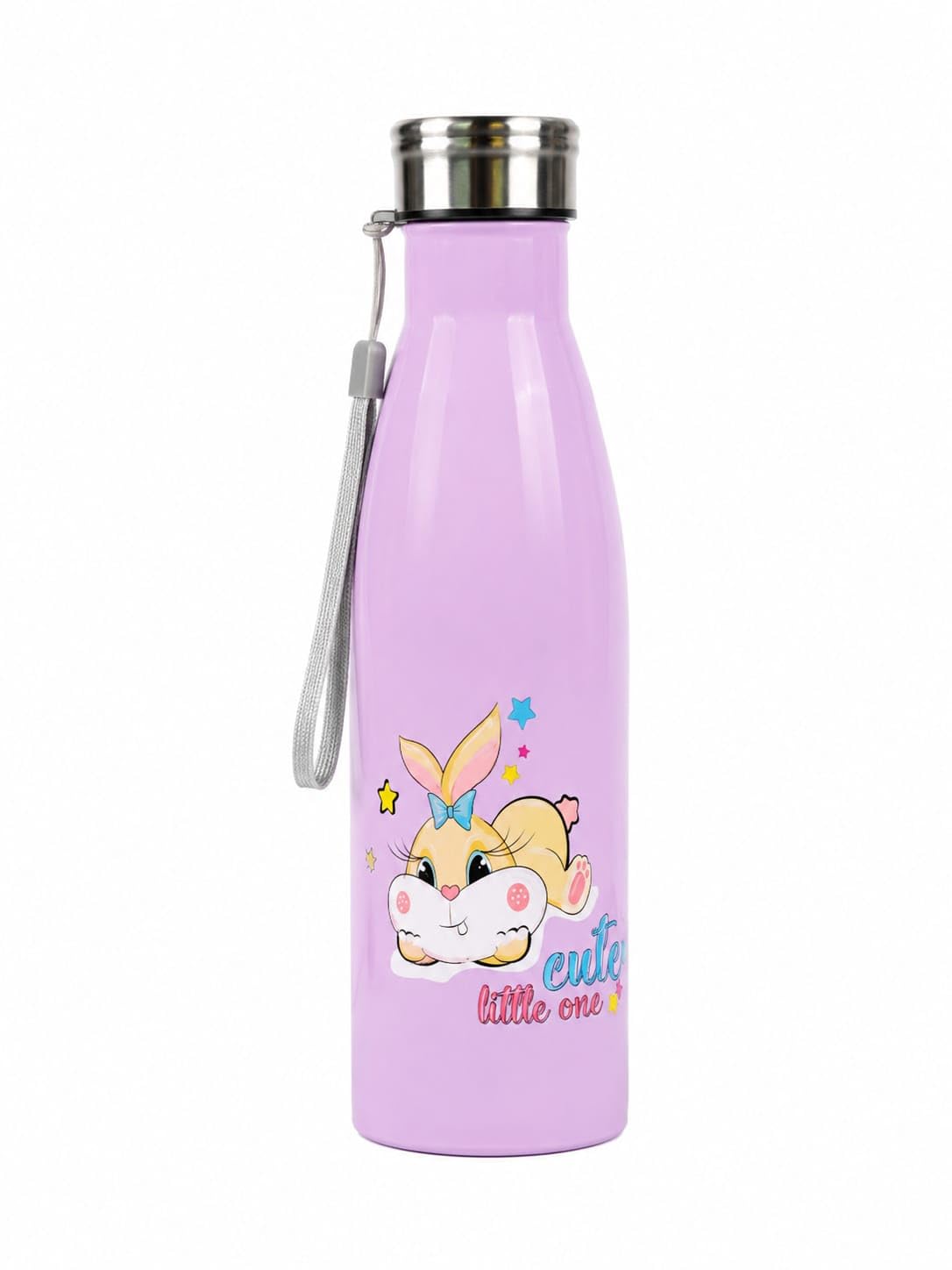 Faas 750Ml Stainless Steel Water Bottle With Cute Bunny Print | Leakproof Reusable Bottle With Carry Strap | Lightweight Travel 