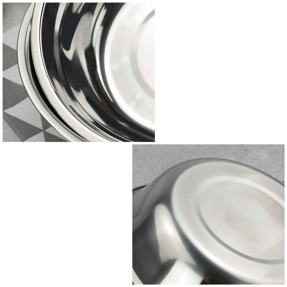Hommp 4-Pack Large Stainless Steel Mixing Bowls/Metal Prep Bowls, 10-Inch