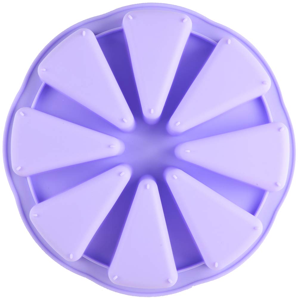 Mirenlife 8 Triangle Cavity Silicone Portion Cake Pan Slices Pastry Pan Pizza Slices Pan(Light Purple)