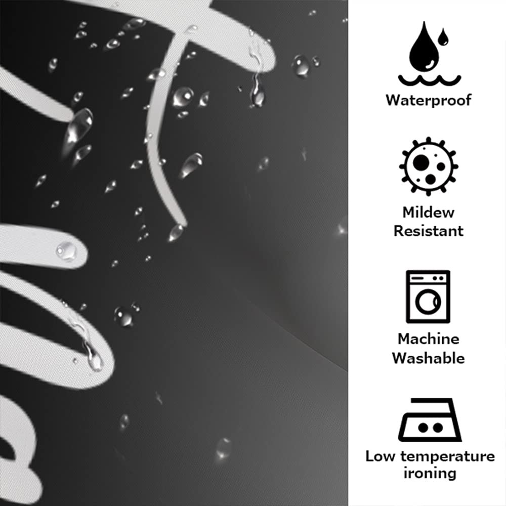 Eleroye Shower Curtain Funny Cute Get Naked White Words Black Background Simple Design Machine Washable Fabric Bathroom Decor Se