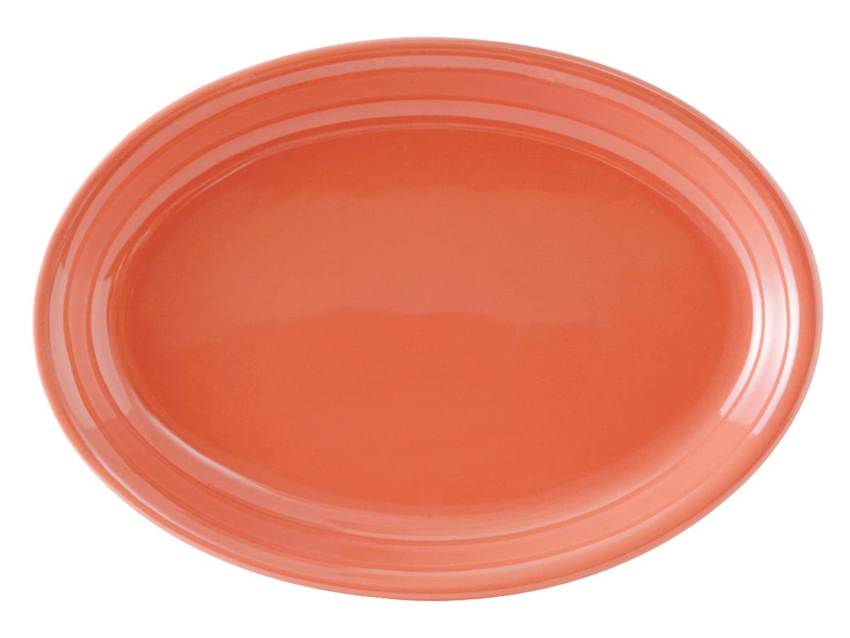 Tuxton China Bnh-1552 Platter, 15-5/8'' X 11-1/8'' X 1-7/8'' H, Oval, Coupe, Microwave & Dishwasher Safe, Oven Proof, Fully Vitr
