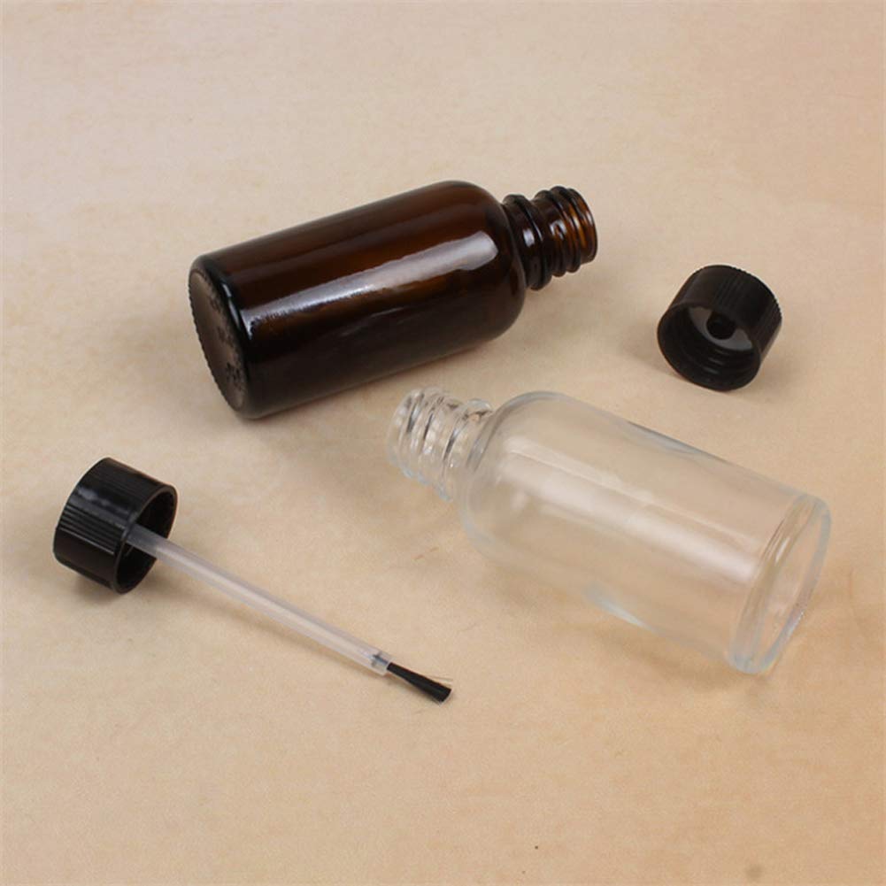 Teensery 4 Pcs 20Ml Empty Refillable Nail Polish Bottles Glass Nail Varnish Bottles Containers With Brush Cap For Nail Art (20 M