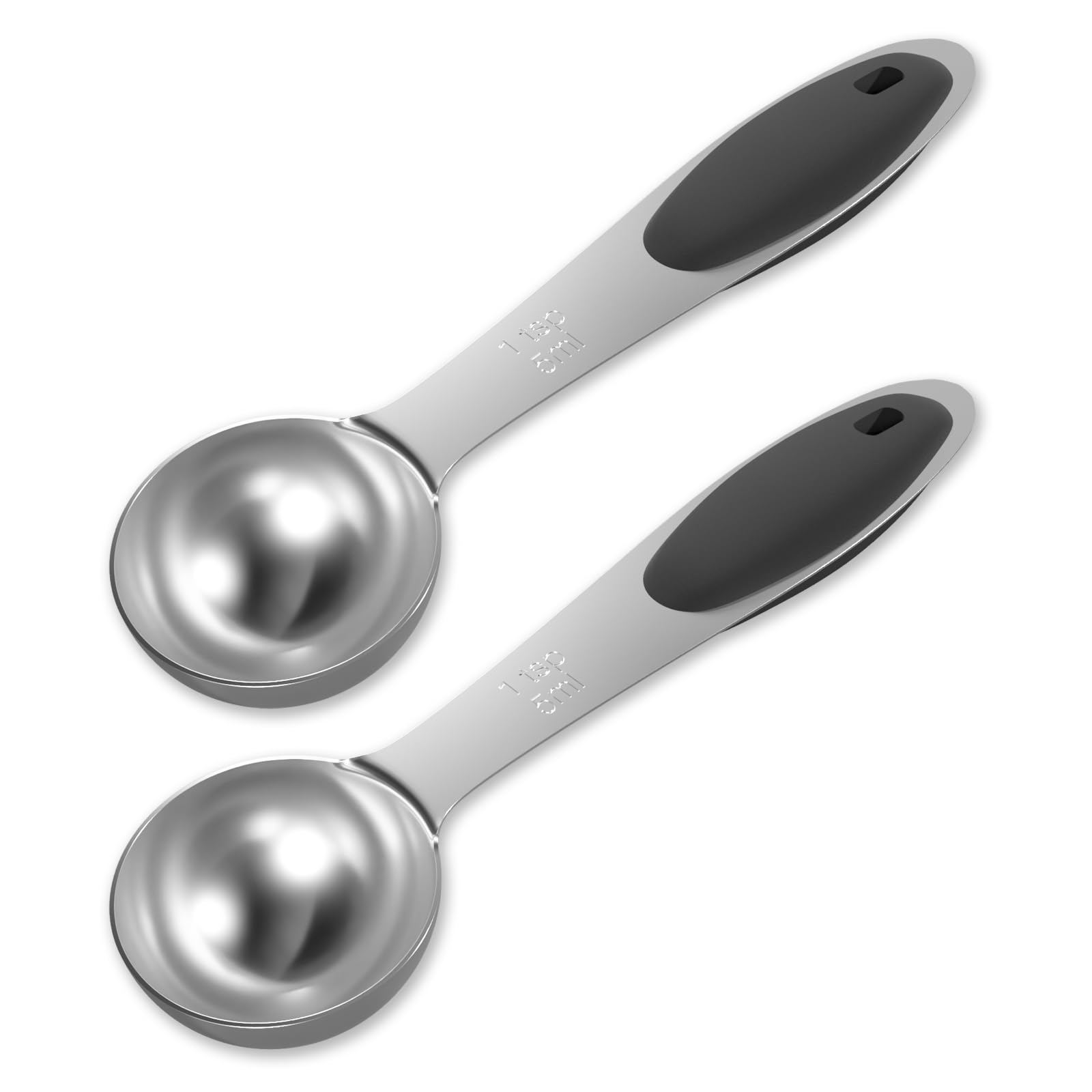 Leifeny 1 Tsp(1/3 Tbsp | 5 Ml |5 Cc| 1/6 Oz) Single Measuring Spoon, Stainless Steel Individual Spoons, Long Handle Spoons Only