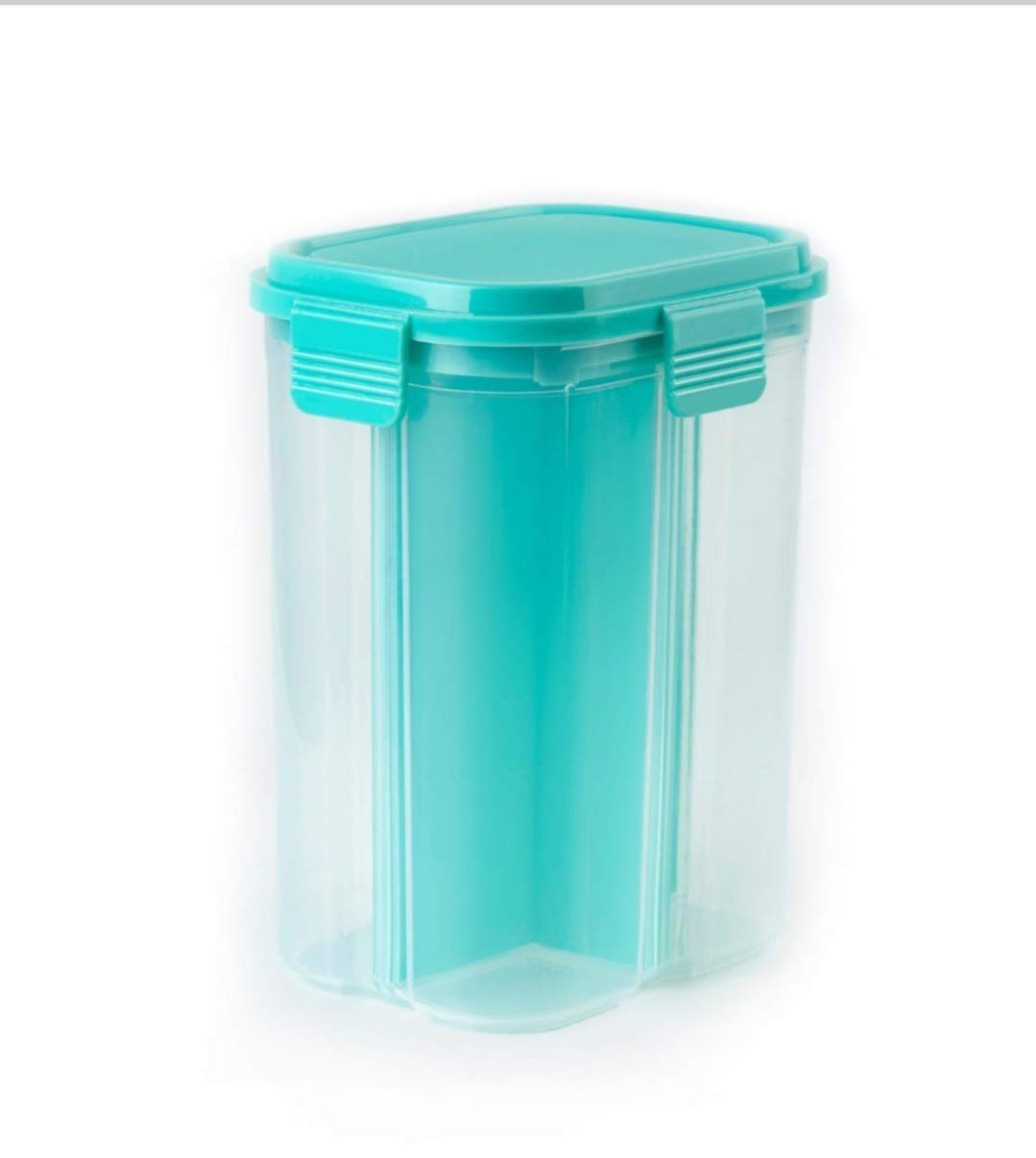 Manaki Enterprise 4 Section Storage Container Air Tight Transparent Masala, Food, Grain, Cereal Dispenser Storage Container Jar 