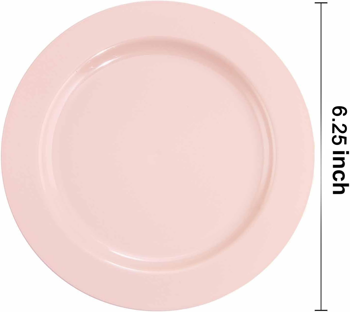Bucla 100Pieces Pink Plastic Dessert Plates - 6.25Inch Pink Dessert Plates Disposable - Premium Hard Pink Appetizer Plates - Sma