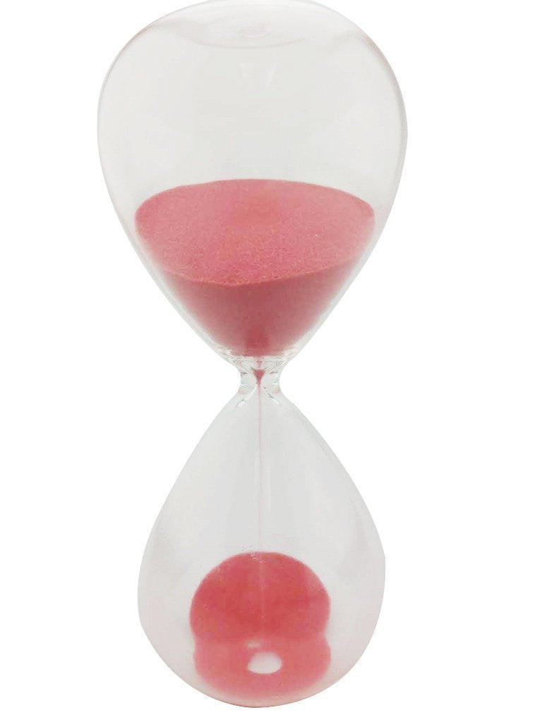 Large Fashion Colorful Sand Glass Sandglass Hourglass Timer Clear Smooth Glass Measures Home Desk Decor Xmas Birthday Gift (Red,
