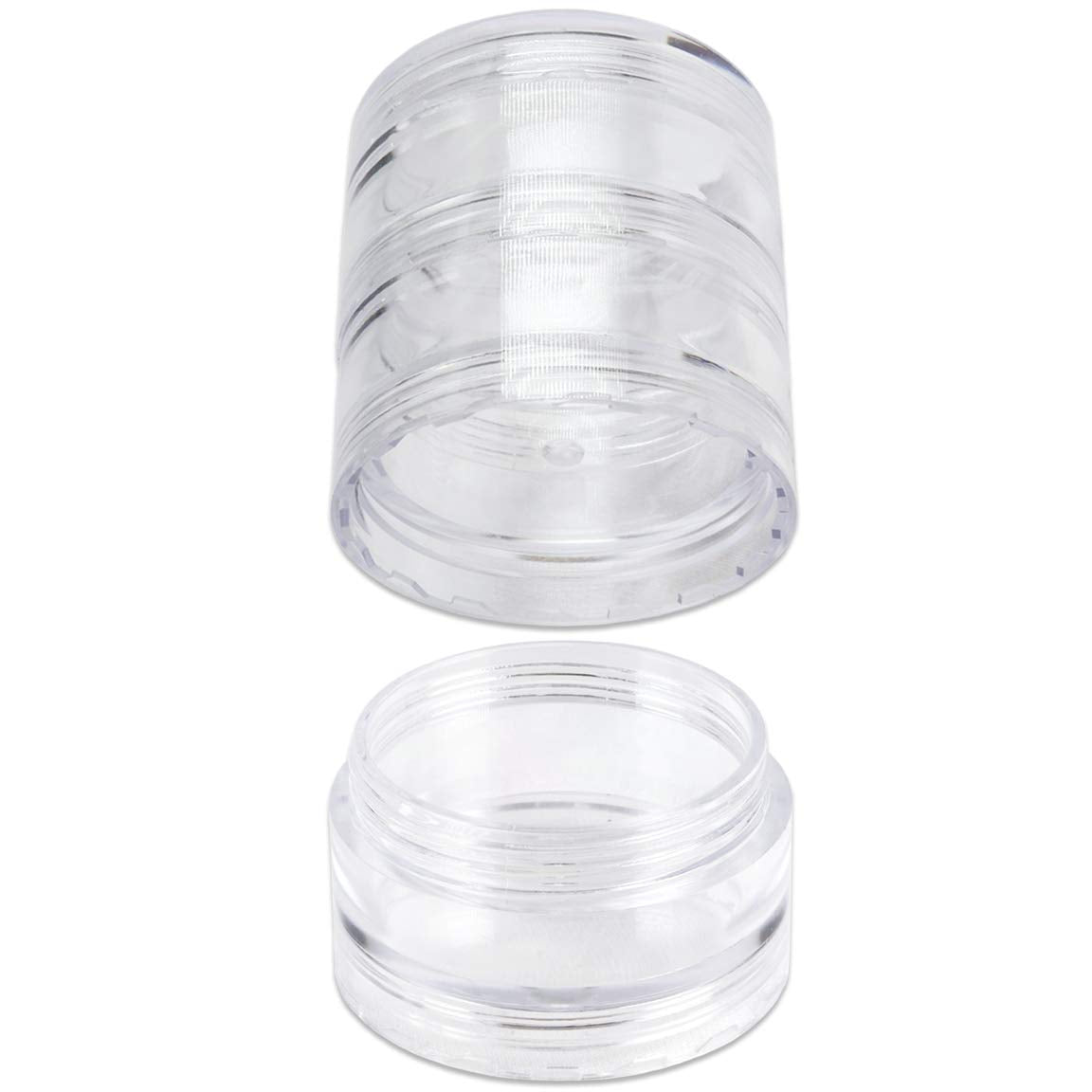 Beauticom 6 Pack(36 Pieces) 10G/10Ml Empty Round Transparent Stackable Plastic Embellishment Bead Glitter Charm Craft Jars With