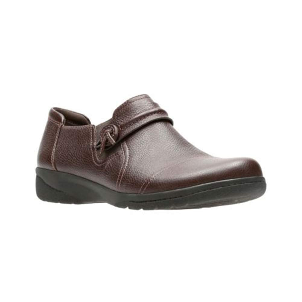 Clarks Womens Cheyn Madi Leather Ortholite Slip On Loafer Brown Size 8N