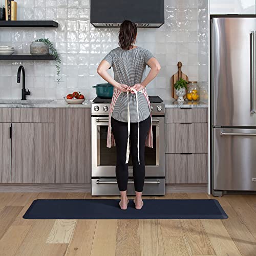 Gelpro Anti Fatigue Nonslip Mat: Hard Floor Utility Mats For Garage, Patio And Kitchen - 20'' X 72'' X .5'' - Leather Grain Navy