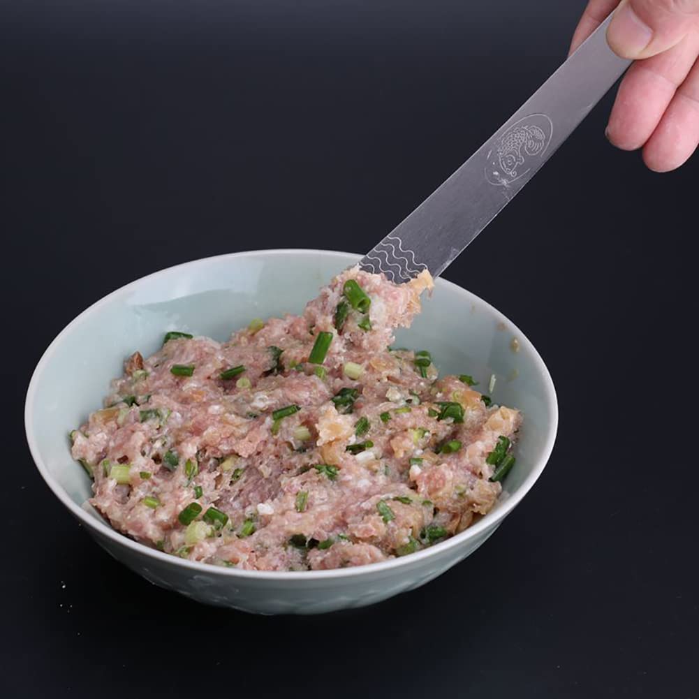 Uuyyeo 5 Pcs Stainless Steel Dumpling Stuffing Spoon Dumpling Filling Spatulas Ravioli Filling Tool