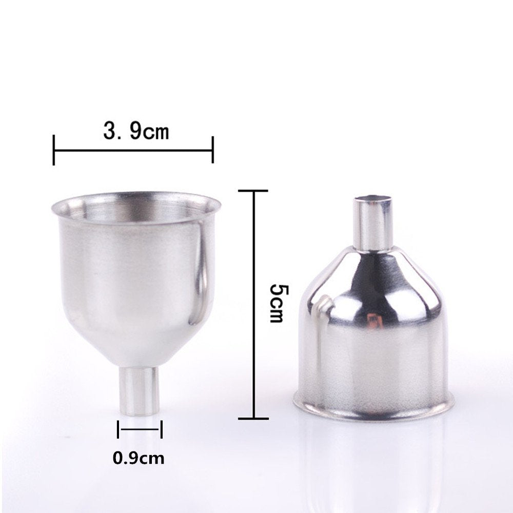 Yueton Pack Of 6 Stainless Steel Mini Funnel For Essential Oil Bottle, Flasks