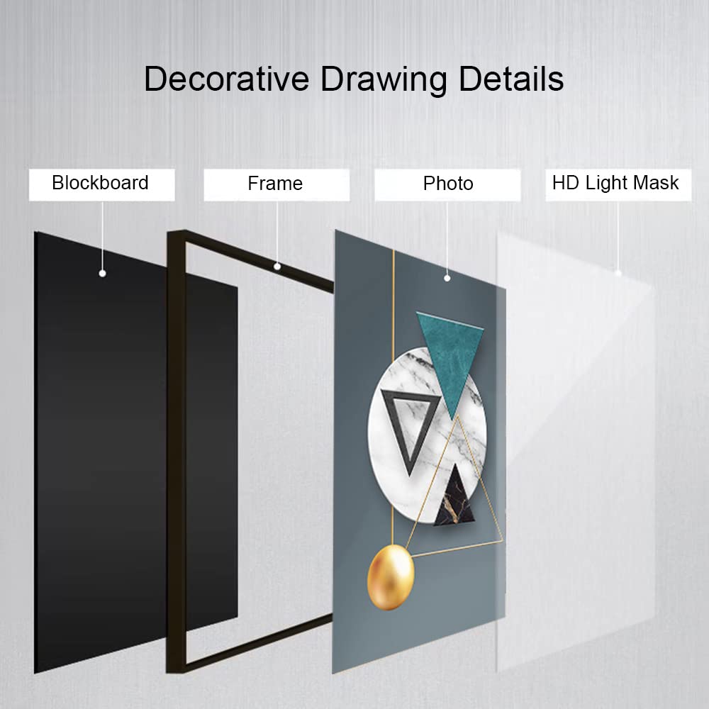 Artkn 3 Pieces Framed Abstract Geometric Wall Art, Art Shapes Patterns Paintings, Modern Wall Decor Artwork, Large Wall Art For