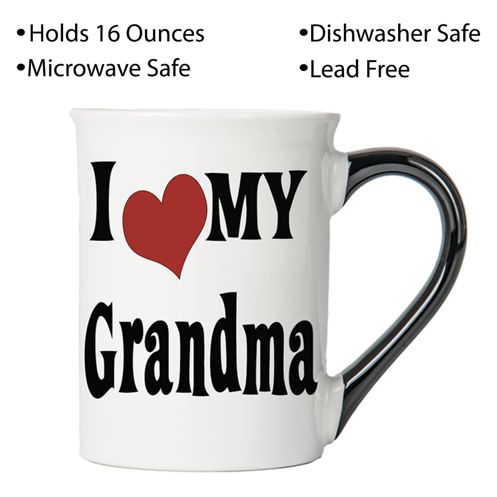 Cottage Creek I Love My Grandma Coffee Mug, 16Oz Coffee Cup For Grandma, Grandma Gifts, Birthday Gifts For Women, New Grandma Gi