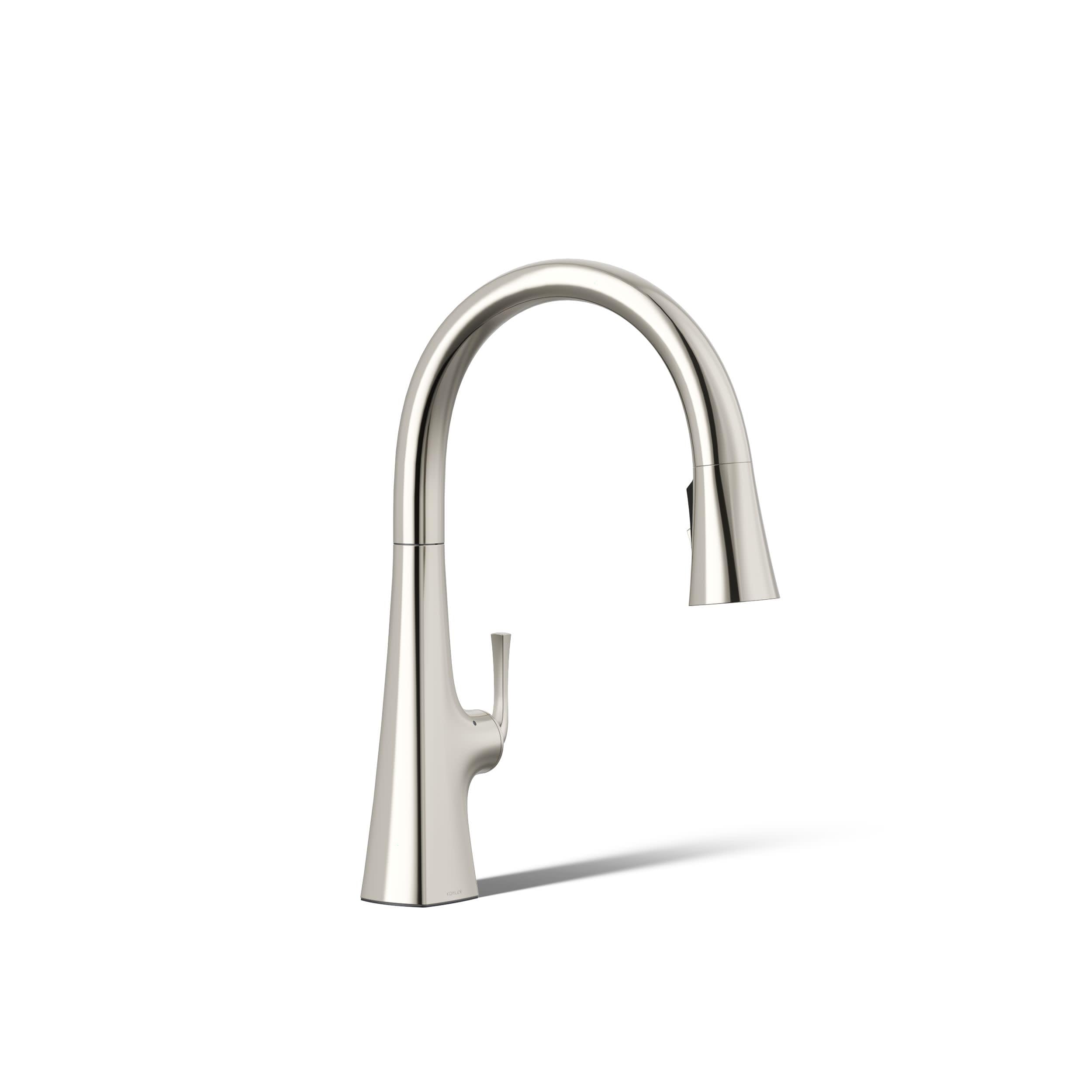 Kohler K-22068-SN Graze Touchless Kitchen Sink Faucet, Vibrant Polished Nickel