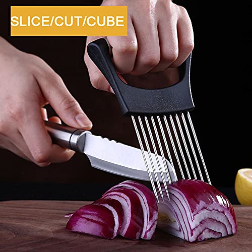 Esinam Onion Slicer Holder, Premium Vegetable Slicer Cutter For Potato And Tomato, Sharp Stainless Steel Food Slicer Assistant T