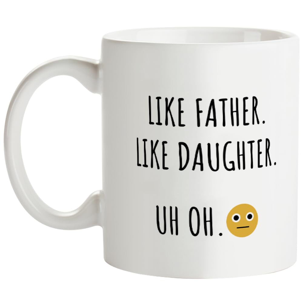 Fatbaby Funny Coffee Mug Gifts for Dad From Daughter,Birthday Christmas Fathers Day Gifts for Dad,Like Father Like Daughter,Dad