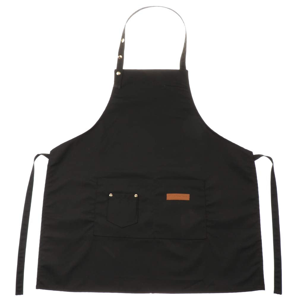 Calandis Cotton Bib Apron With Pockets Stylish Cooking Aprons For Women Men Black | Aprons | Uniforms & Work Clothing