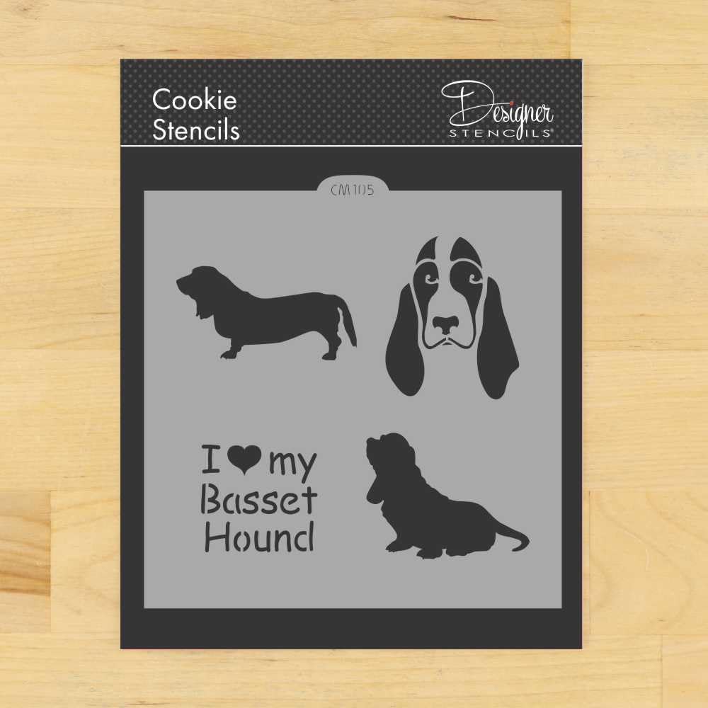 I Love My Basset Hound Cookie And Craft Stencil Cm105 By Designer Stencils