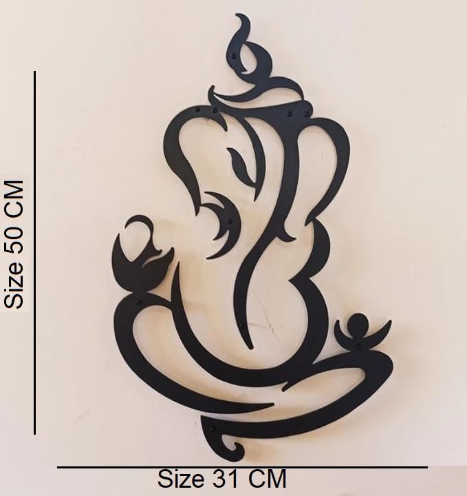 BLIND SHOP Lord Ganesha Metal Wall Art - Finish Wall Hanging for Living Room & Home Decor - Modern Art for Bedroom, Office