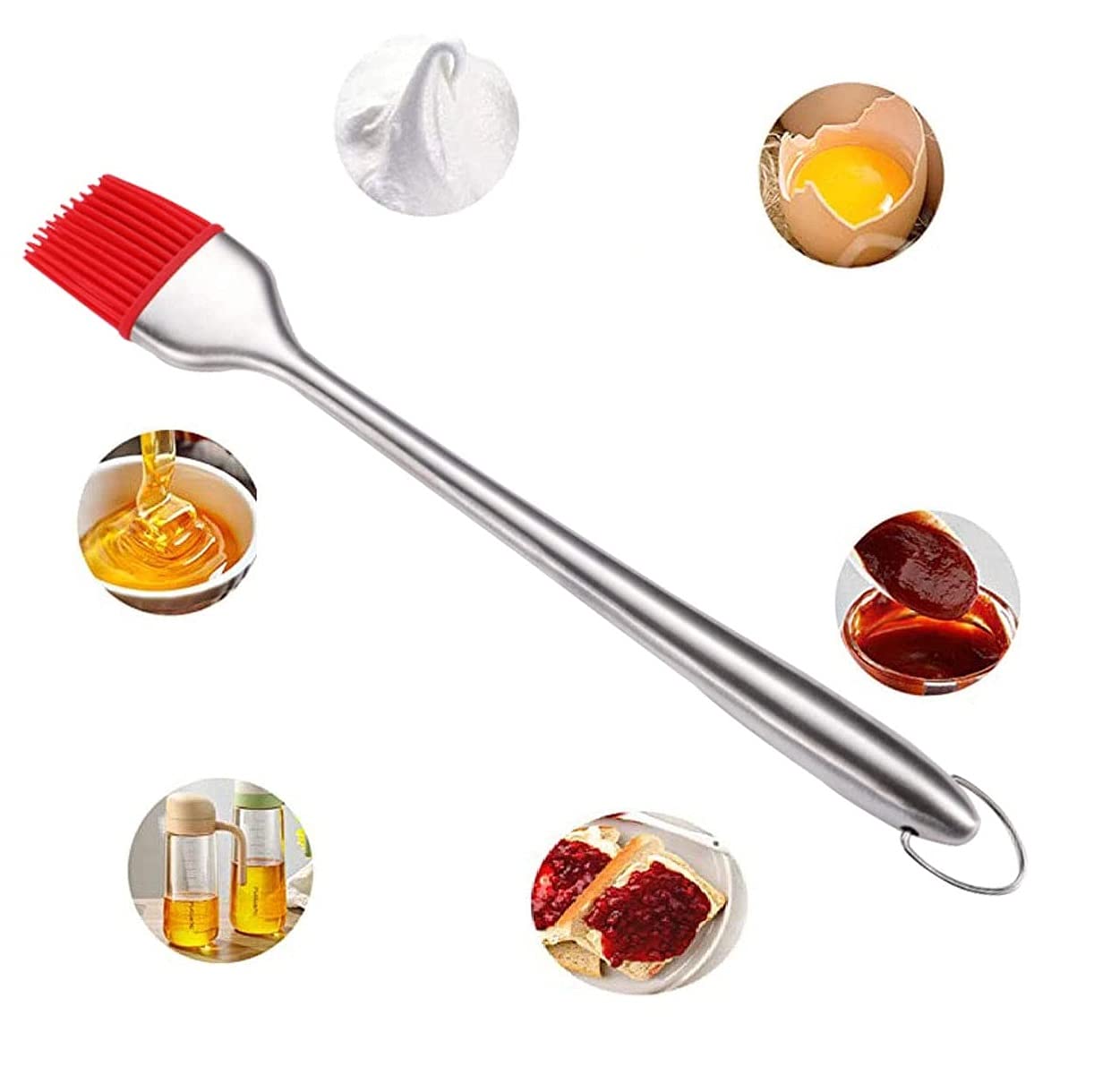 We3 Basting Brush  Grilling Bbq Baking, Pastry And Oil Stainless Steel Brushes For Kitchen Cooking & Marinating, Dishwasher (12