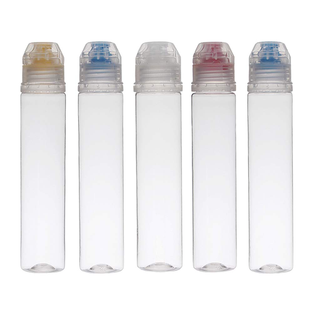 Utenew 5 Pack Honey Plastic Bottles Mini Squeeze Containers Jars For Sauces Ketchup Condiment Oil Dispenser