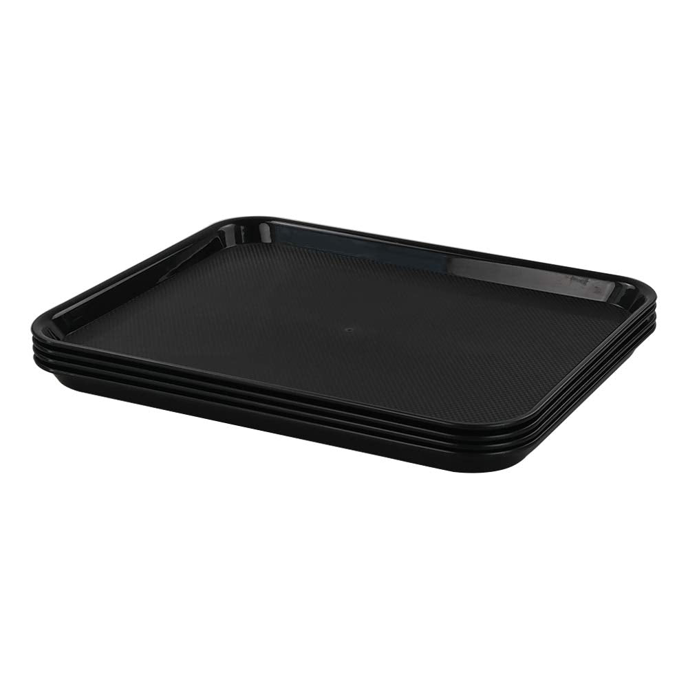 Hommp Plastic Rectangular Fast Food Serving Trays, Set Of 4