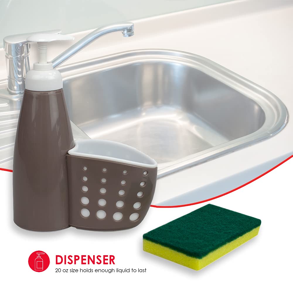 Home Basics 20 Oz Bathroom Sponge Holder For Kitchen Sink Countertop Soap Dispenser