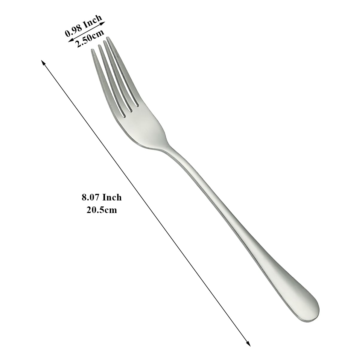 Evanda Dinner Fork 12 Pieces, Stainless Steel 8.07Inch Forks, Cake Forks, Table Forks,Dessert Forks, Easy To Clean, Dishwasher S