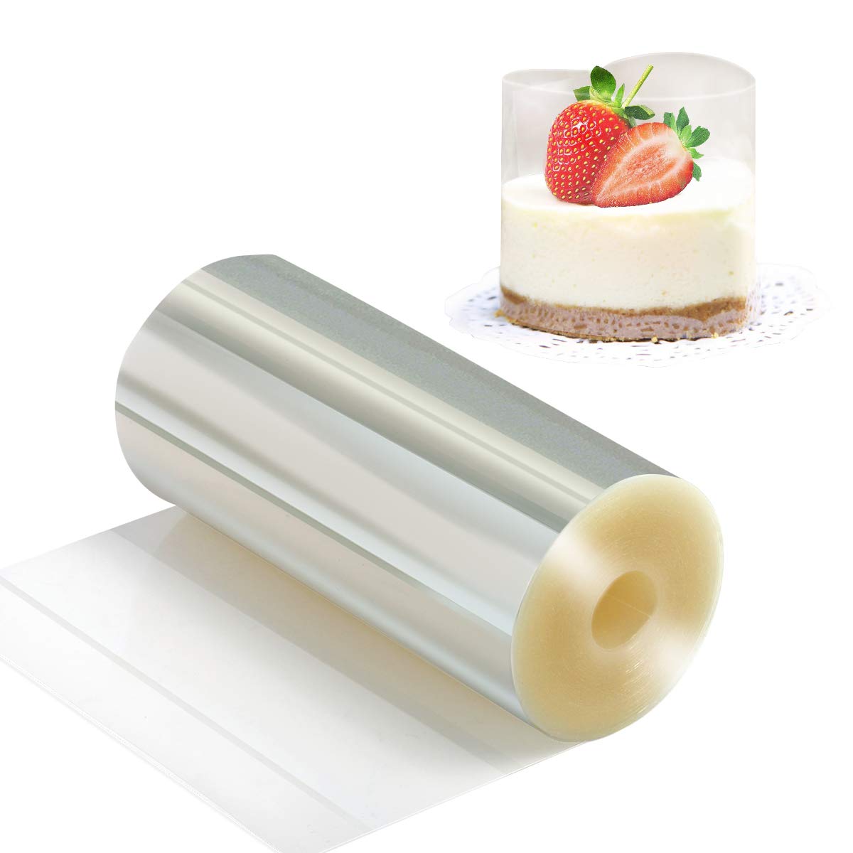 Picowe Cake Collars 4 X 394Inch, Acetate Rolls, Clear Cake Strips, Transparent Cake Rolls, Mousse Cake Acetate Sheets For Chocol