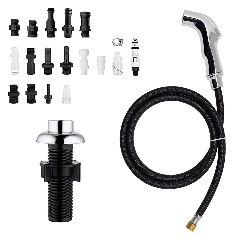 Kitchen Sprayer Chrome,Kitchen Faucet Sprayer, Kitchen Sink Side Sprayer With Spray Head And Hose, Kitchen Sink Sprayer Attachme