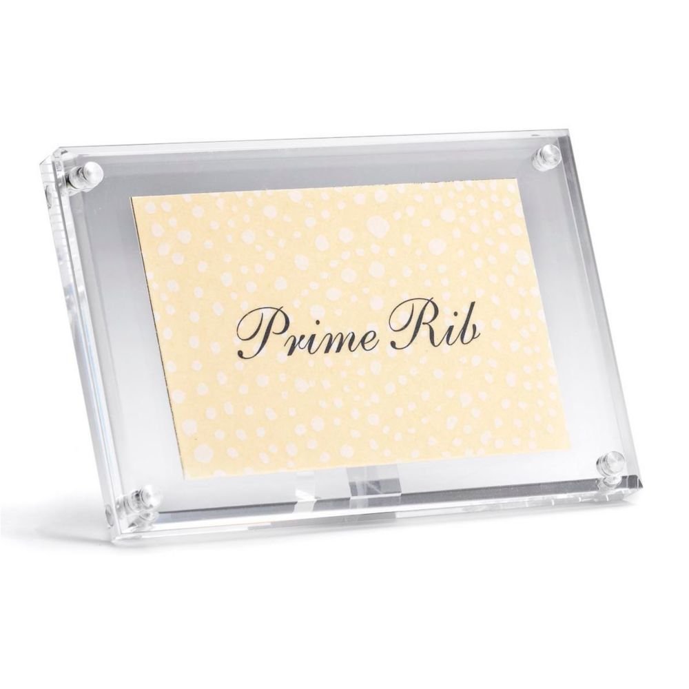 Tablecraft 4'' Rectangular Acrylic Magnetic Card/Sign Holder
