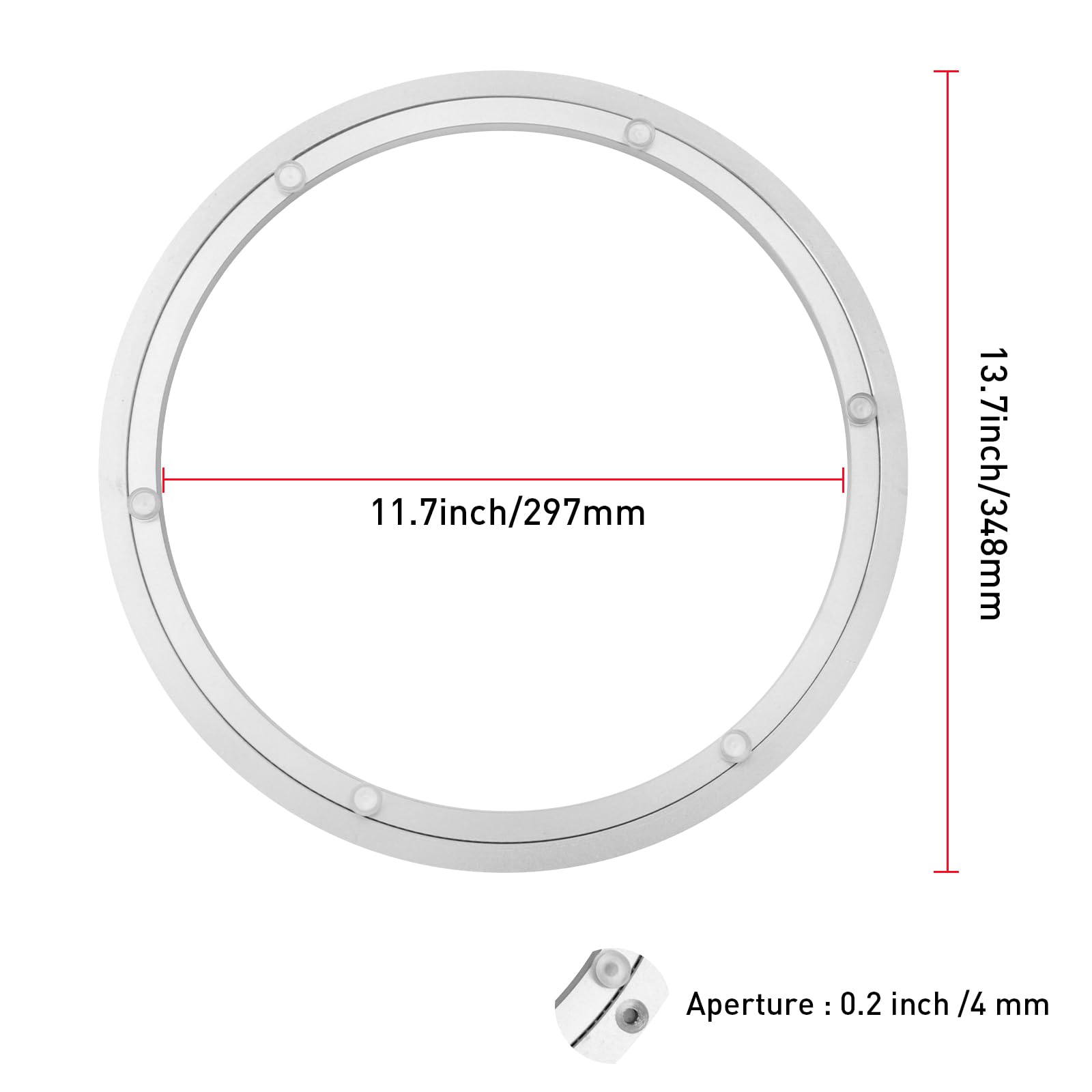 Tambee 14 Inch Lazy Susan Hardware Aluminum Bearing Metal Rotating Turntable Bearing Swivel Plate Hardware Lazy Susan Bearing La