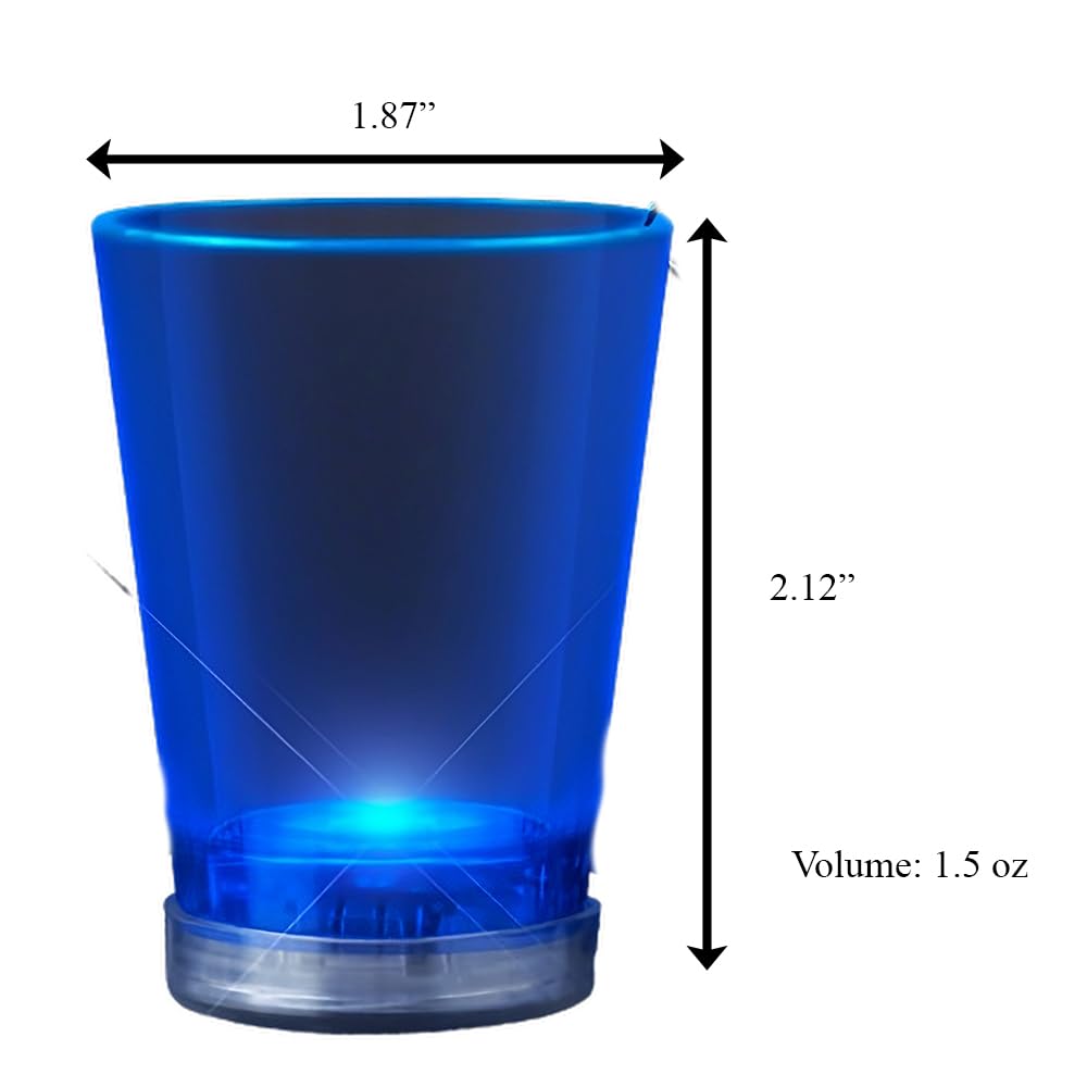 Blinkee Light Up Blue Shot Glass On Blue Beaded Necklaces