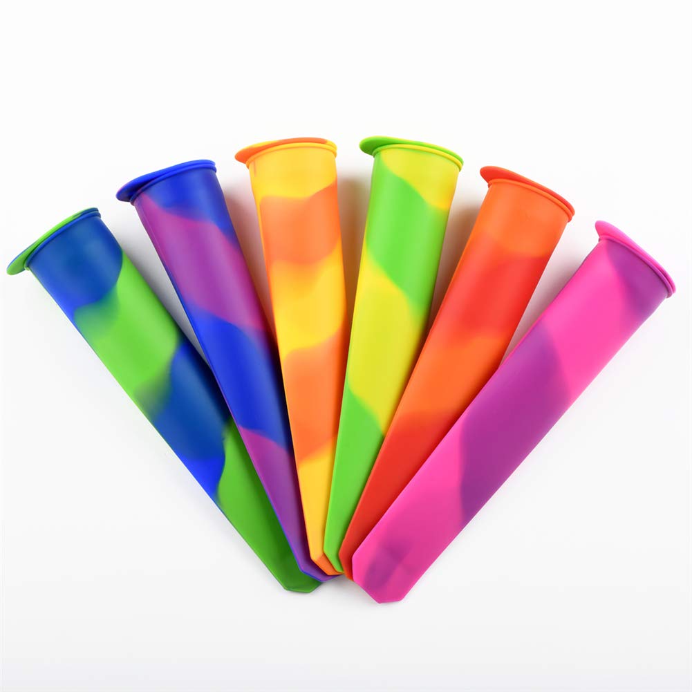 Mirenlife Silicone Ice Pop Molds, Popsicle Maker Molds, Mixed Color, Set Of 6