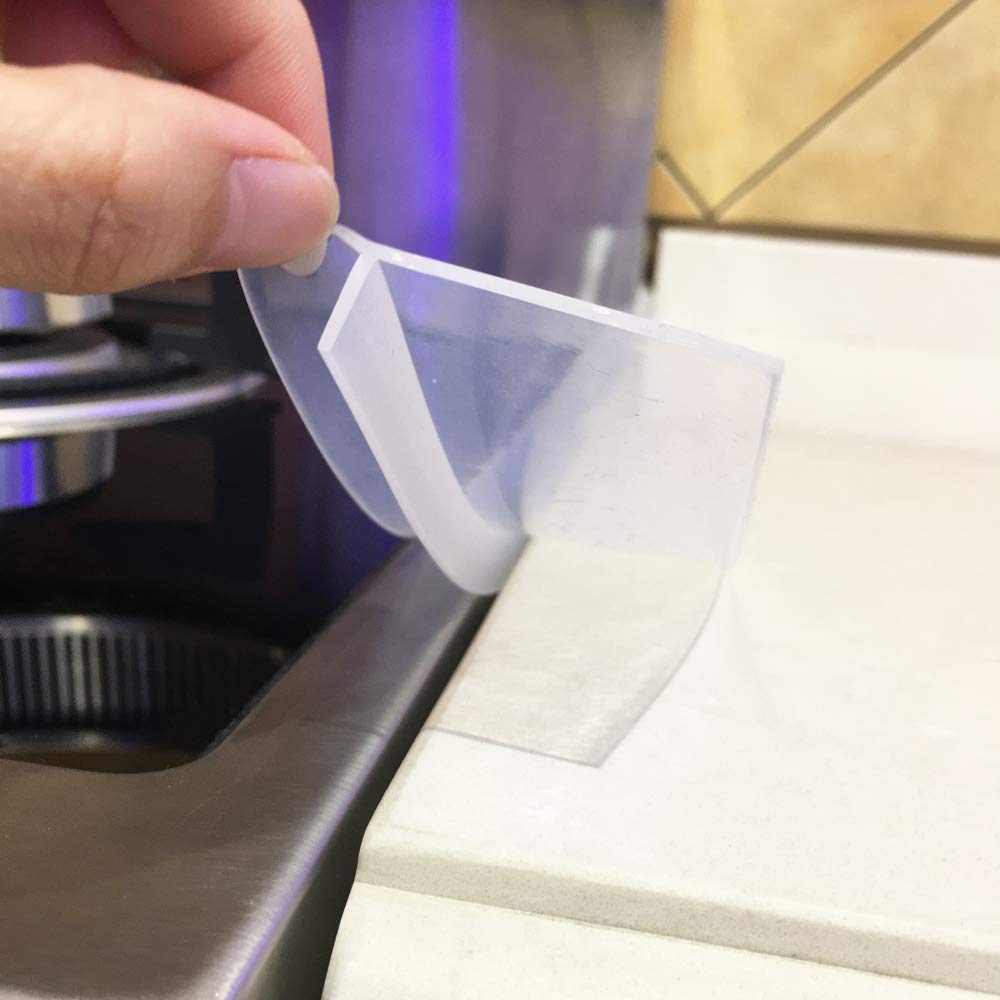 Silicone Stove Counter Gap Cover Kitchen Counter Gap Filler Transparent 25'' Long Gap Filler Sealing Spills Between Kitchen Appl