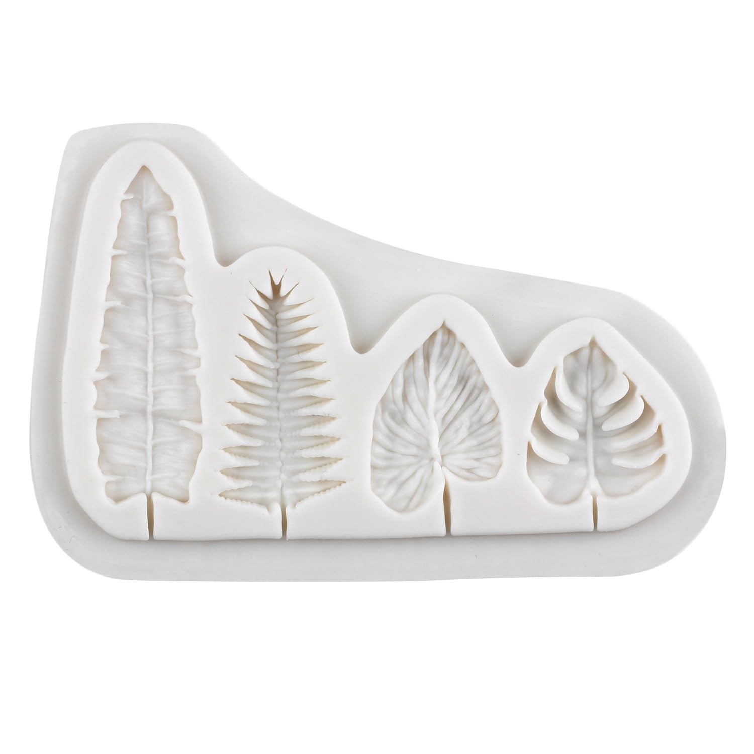 Rfghac Fan Leaf Silicone Mold Tropical Leaves Mold Palm Leaf Mold Monstera Leaf Chocolate Fondant Mold For Cake Decoration Cupca