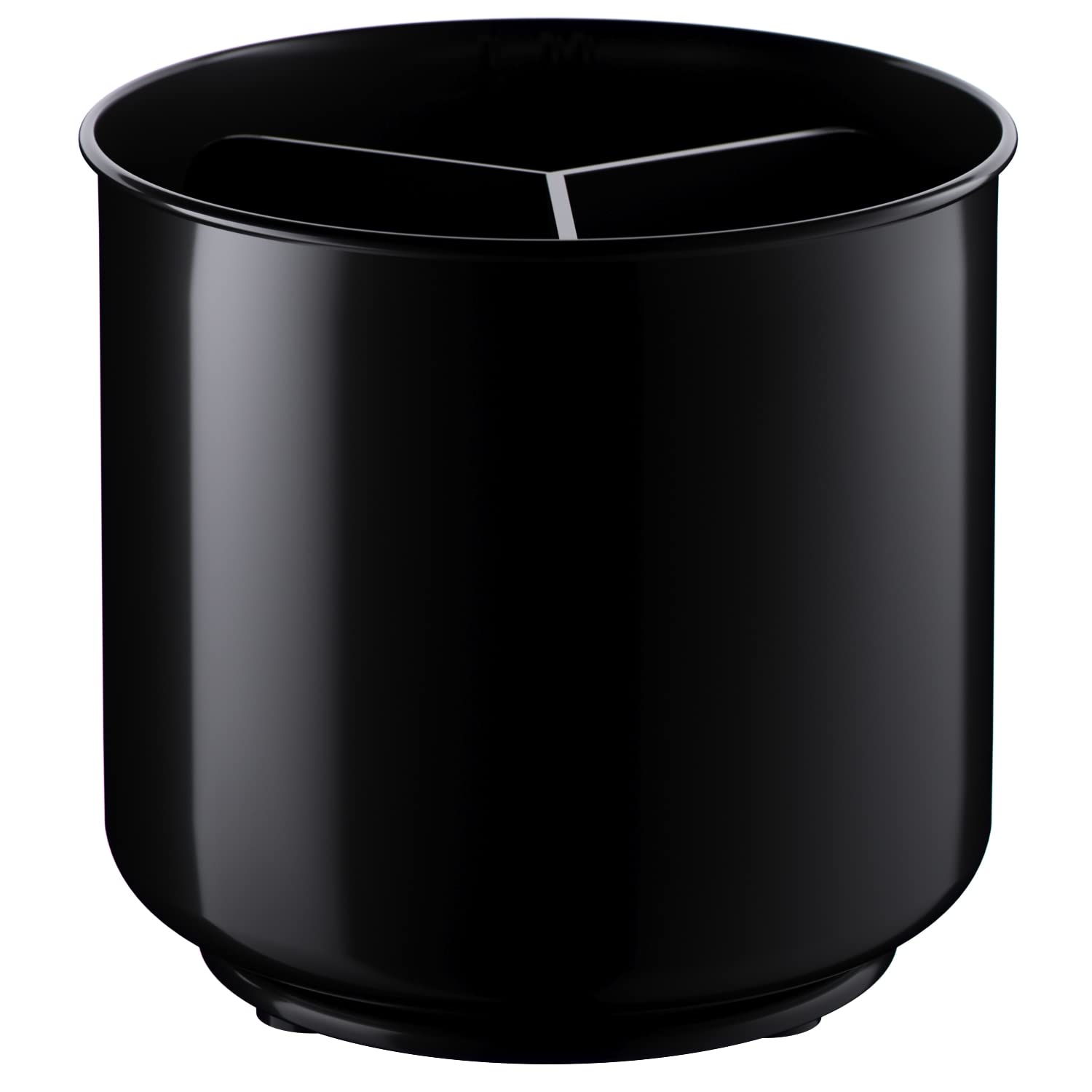 Extra Large and Sturdy Rotating Black Utensil Holder Caddy with No-Tip Weighted Base, and Gripped Insert - Rust Proof and Dishwa