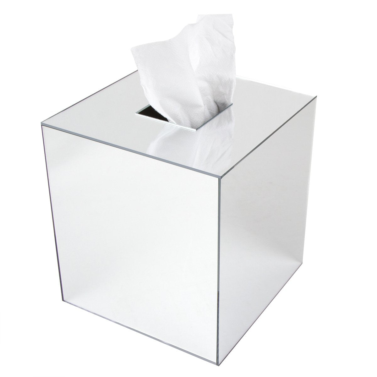 Jackcubedesign Overall Acrylic Mirror Square Tissue Box Cover Holder Napkin Holder Organizer Stand(5.6 X 5.6 X 6.1 Inches) - :Mk