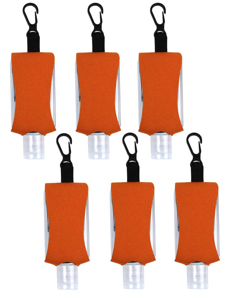 Empty Bottle For Hand Sanitizer Gel Products Liquid Soap 6 Pack 1 Oz Travel Sized Holder Keychain Carriers Flip Cap Reusable Por