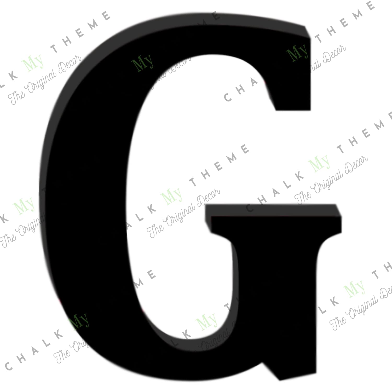 Chalk My Theme Wooden Alphabets and Numbers for Wall Decoration | 5 Inch Large Wooden Letter G in Black