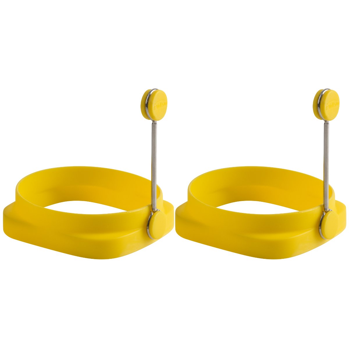 Trudeau Yellow Silicone Reversible Egg Ring, Set Of 2