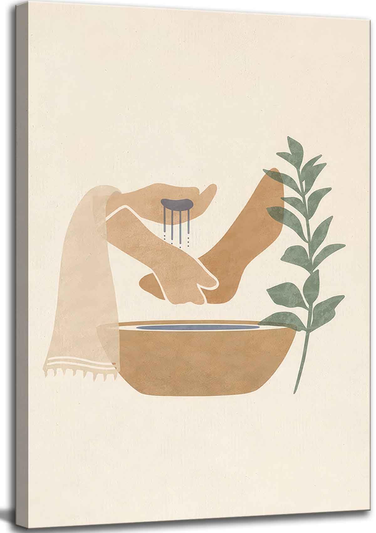DYLGYWI Christian Jesus Canvas Wall Art Boho Religious Bible Story Jesus Washed The Feet Of His Disciples Picture Wall Decor Pos