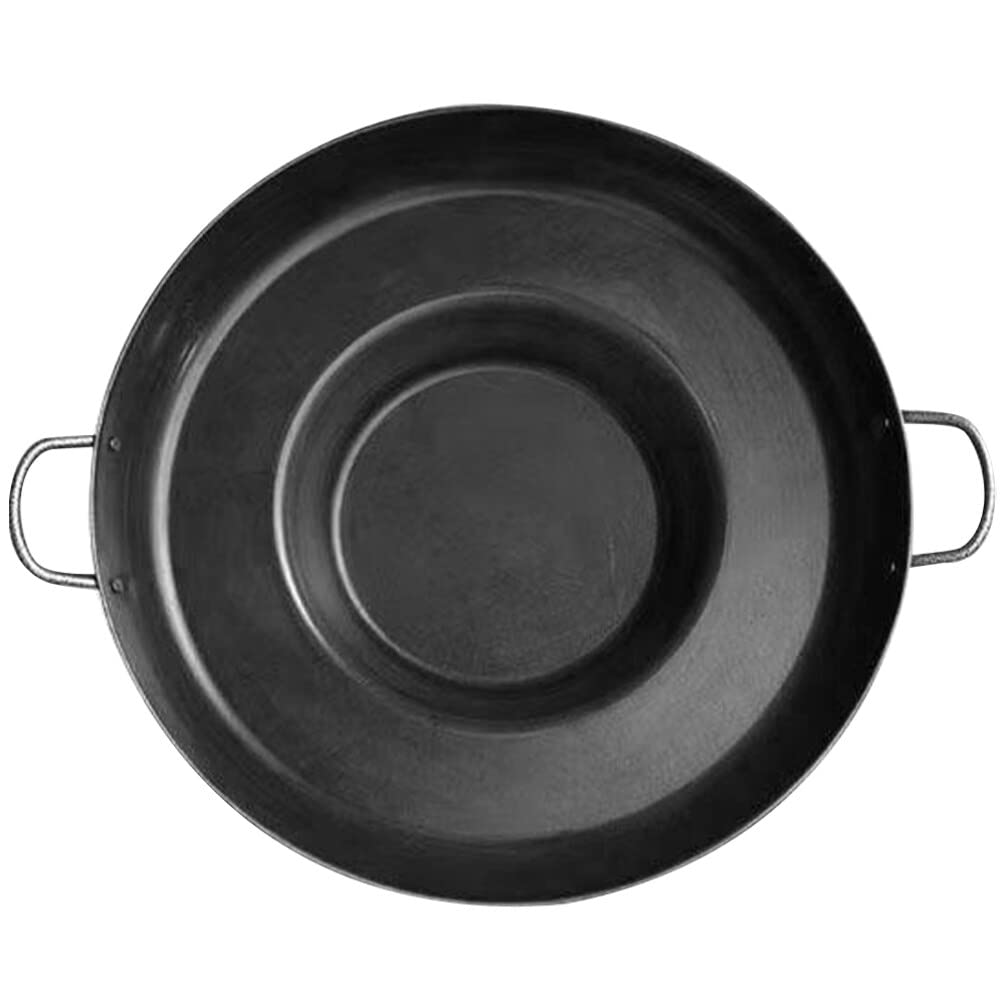Happyyami Frying Concave Pan Stainless Steel Griddle Concave Discada Disc Cooker High Heat Cooking Skillet Heavy Duty Comal Para